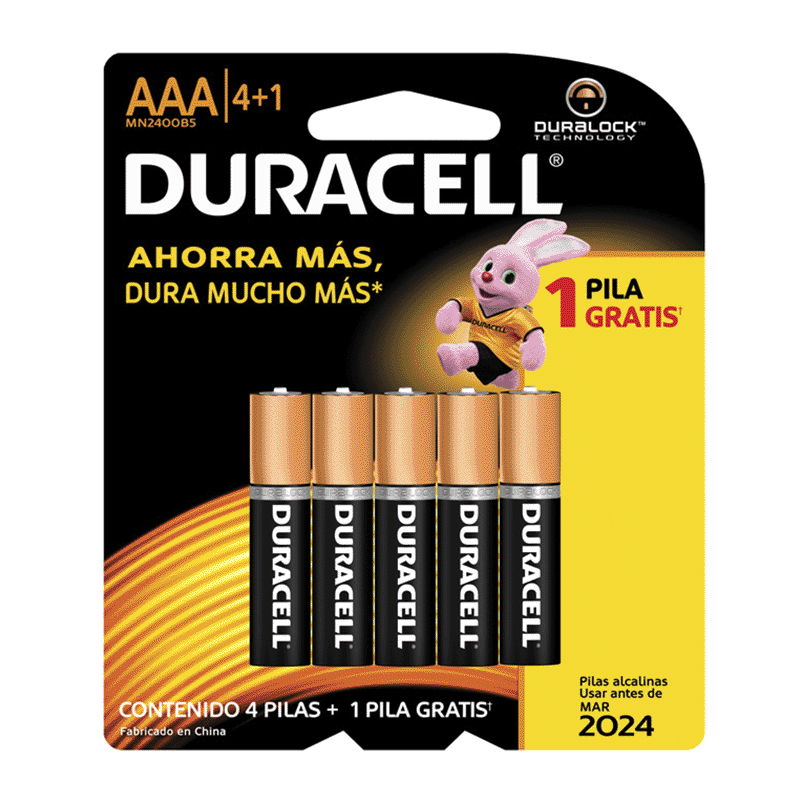 Pilas Duracell Alcalinas AAA, 2 pzas.